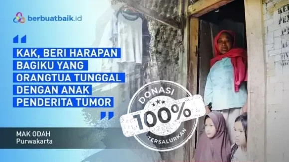 Derita Mak Odah, Hidup di Rumah Bilik Bambu dengan Anak Penderita Tumor