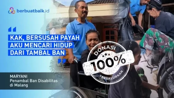 Disabilitas Tak Lantas Buat Maryani Berputus Asa, Jalani Hidup dari Menambal Ban