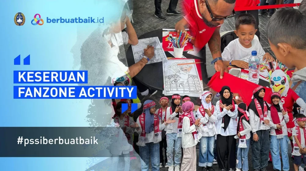 Legenda Timnas Berikan Kejutan pada Anak-Anak Kampung Buku di Fanzone Activity