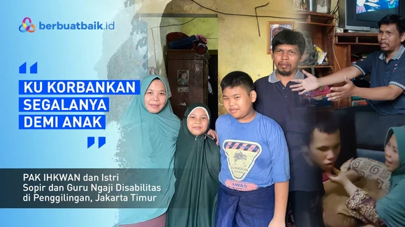 Pengorbanan Guru Ngaji Bertangan Satu Rawat Buah Hati dengan Autis, Buta dan Kelainan Darah
