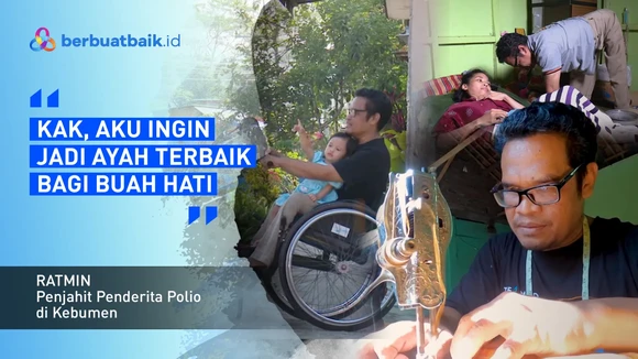 Perjuangan Ayah Polio Hidupi Anak dan Istri Cerebral Palsy dari Menjahit
