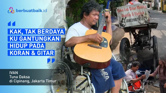 Senandung Hidup Loper Koran Tuna Daksa Tak Menyerah Beri Les Gitar Keliling