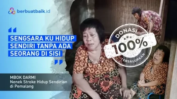 Tangis Mbok Darmi, Alami Stroke dan Tinggal Sendirian di Gubuk Reyot