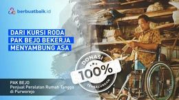 Asa Pak Bejo, Tempuh Puluhan Kilo Berjualan Sapu dengan Kursi Roda