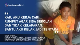 Caca Tak Segan Bantu Ngarit dan Mengumpulkan Daun Cengkeh, agar Bisa Terus Sekolah