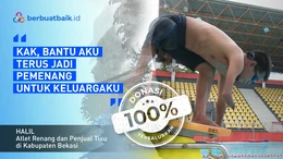 Halil, Atlet Renang Disabilitas Berjuang Hidup dari Berjualan Tisu