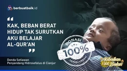 Ibunya Hanya Penjual Tempe, Anak Hidrosefalus Ini Semangat Belajar Alquran