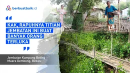 Nestapa Anak-anak hingga Nenek-nenek Berjalan di Jembatan Bambu Selalu Jeblos dan Terluka