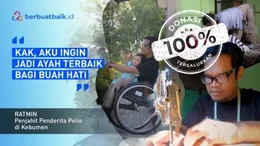 Perjuangan Ayah Polio Hidupi Anak dan Istri Cerebral Palsy dari Menjahit