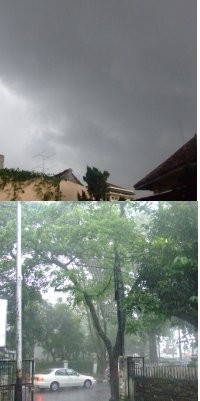 Hujan Lebat dan Petir Landa Bandung Siang Hari