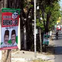 DKP Tidak Berwenang Tertibkan Gambar Cagub-Cawagub di Pohon 