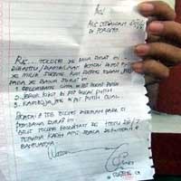 Secarik Surat Sugeng untuk Sahabatnya di Lapas Porong