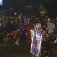 Polisi Bubarkan Konvoi Motor Bobotoh