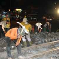 Pelintasan KA di Aloha Diperbaiki