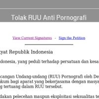 Penolakan RUU Pornografi Juga Cari Dukungan Online