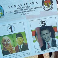 Wajah Obama Nyusup di Coblosan Pilgub Jatim