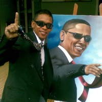 Obama Beraksi di Pasar Seni Tamansari