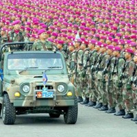 HUT ke-63 Marinir di Surabaya, Dibawa Guyuran Hujan