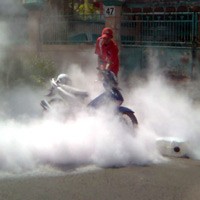 Sebuah Motor Terbakar di SPBU Tegalsari