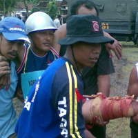 Warga Bantul Latihan Tsunami