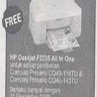 Mana Hadiah Free Printer HP F2235 dari Compaq 