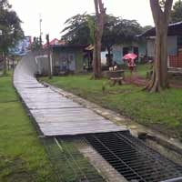 Pagar Lapangan Golf Kodam Brawijaya Ambruk Disapu Angin