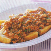 Tofu Siram Daging Pedas