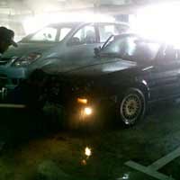 Tiga Mobil PMK Padamkan BMW Terbakar