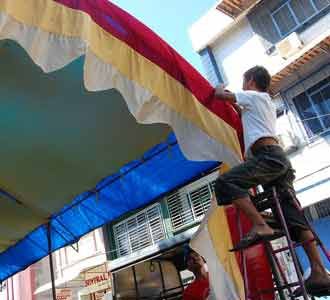 Pembangunan TPS di Jalan Raya