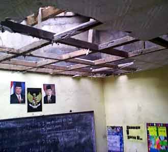 Kantor RW Ambruk Timpa SD Trikarsa