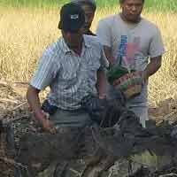Keluarga Korban Tabur Bunga di Lokasi Kecelakaan