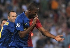 Selebrasi Etoo untuk Ayah