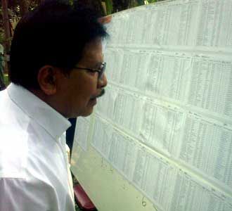 Sofyan Djalil Cek DPT Sebelum Nyontreng 