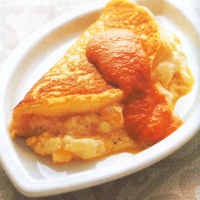 Omelet Gembung Saus Tomat