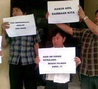 Demo Tuntut Pembebasan Khoe Seng Seng