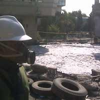 Diameter Semburan Gas dan Air Lumpur  di Siring Barat 12 Meter