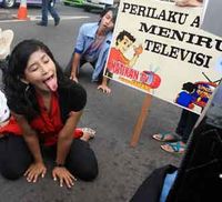 Aksi Hari Tanpa TV di Bundaran HI
