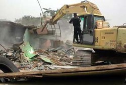 Ratusan Bangunan Liar di Citayam Dibongkar