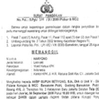 Surat Pemeriksaan KPK Terkait Penyalahgunaan Kekuasaan