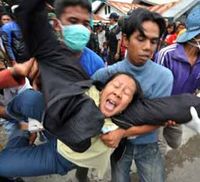 Korban Gempa Histeris