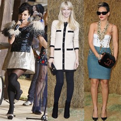 Hitam Putih Selebritis di Chanel Fashion Show
