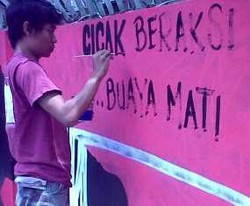 Kampanye Anti Korupsi, LSM Jateng Bikin Mural
