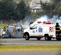 Helikopter Jatuh Saat Parade Militer