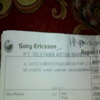 Sony Ericsson Mesinnya Belum Ada Atau Belum Dikirim dari Jakarta  