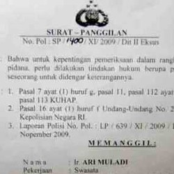 Ari Muladi Diperiksa Kasus Pencemaran SBY Senin 