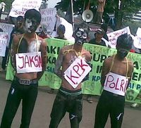 Aksi Dukung KPK, Polri dan Kejaksaan