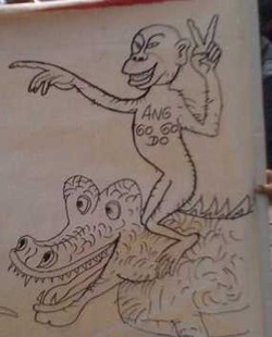 Monyet Anggogodo Menunggang Buaya