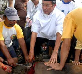 Fadel Muhammad Potong Kurban