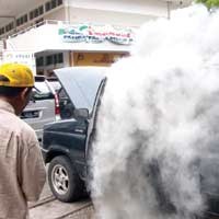 Mobil Panther Terbakar di Gereja Jimerto