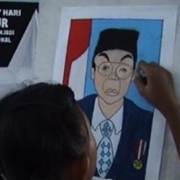 Siswa SMPN 5 Purwokerto  Melukis dan Bikin Puisi untuk Gus Dur